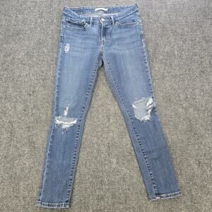 Levi’s 711 Skinny Jeans Women's 28x28 Blue Stretch Distressed